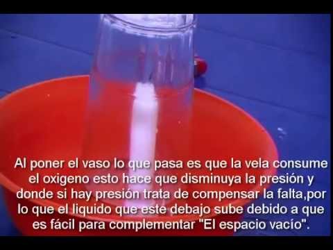 Fácil Experimento de Física, el agua sube sóla con la vela, Profesor Freddy  Contreras. - YouTube