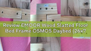 Review EMOOR Wood Slatted Floor Bed Frame OSMOS Daybed (26x73in) for Japanese Futon Mattress Solid P