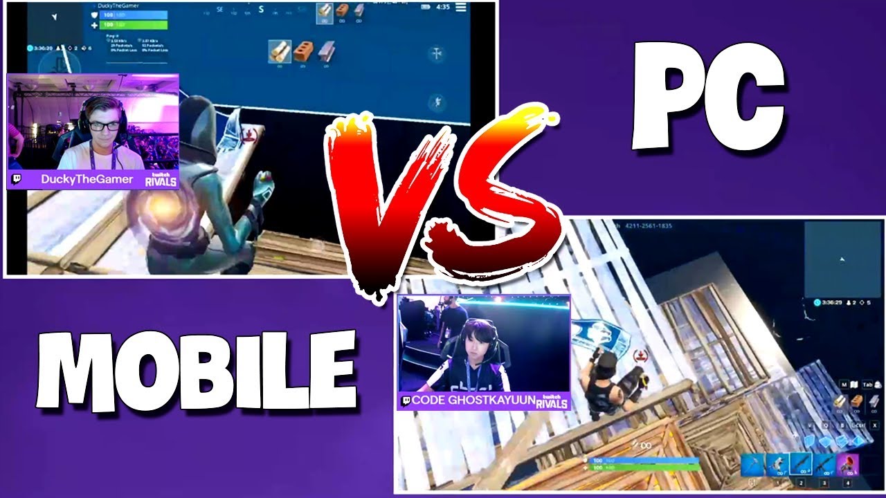 DuckyTheGamer 1v1 vs Ghost Kayuun At Twitch Rivals (Fortnite Mobile vs Fortnite PC)..!