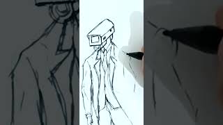 SKIBIDI TOILET | HOW TO DRAW CCTV MAN EASY WAY shorts skibiditoilet fauziputra stickman fyp
