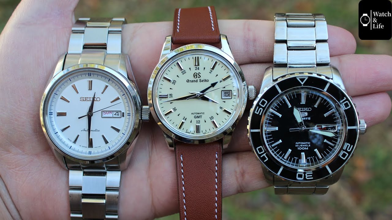 Seiko 5 vs Seiko vs Grand Seiko - Comparison of 3 Seiko's at different  price points - YouTube