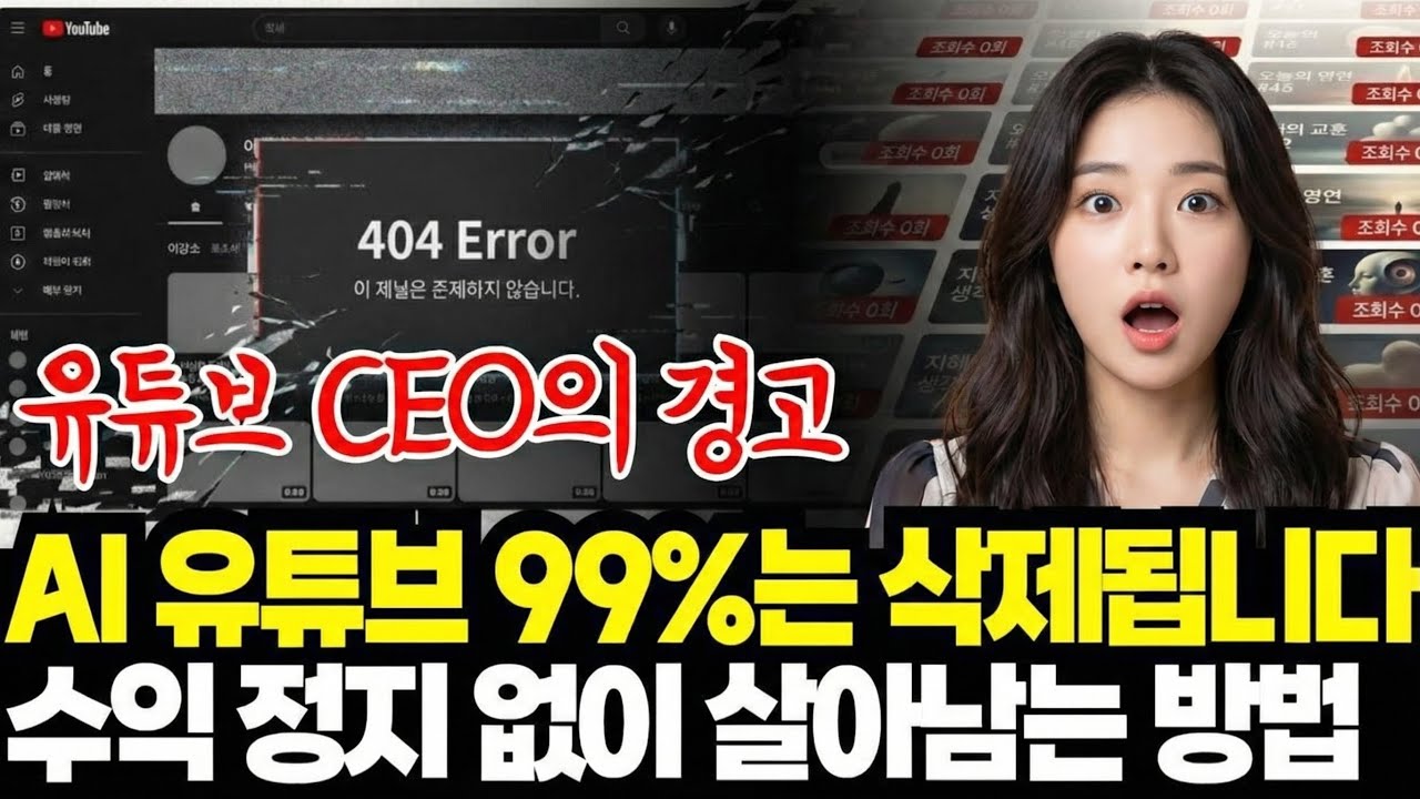 지금 유튜브가 AI 채널 99% 삭제하는 이유 (당장 확인하세요)