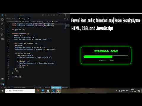 Firewall Scan Loading Animation Loop | Hacker Security System UI (HTML CSS JS)