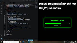 Firewall Scan Loading Animation Loop | Hacker Security System UI (HTML CSS JS)