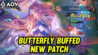 AOV : BUTTERFLY GAMEPLAY | BUFFED NEW PATCH - ARENA OF VALOR LIÊNQUÂNMOBILE ROV