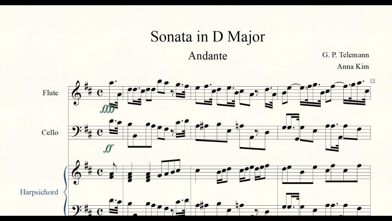 Telemann - Methodical Sonata No. 4 in D Major, TWV 41:D3 - YouTube