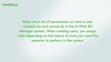 How to create and assign roles with M-PESA Bill Manager