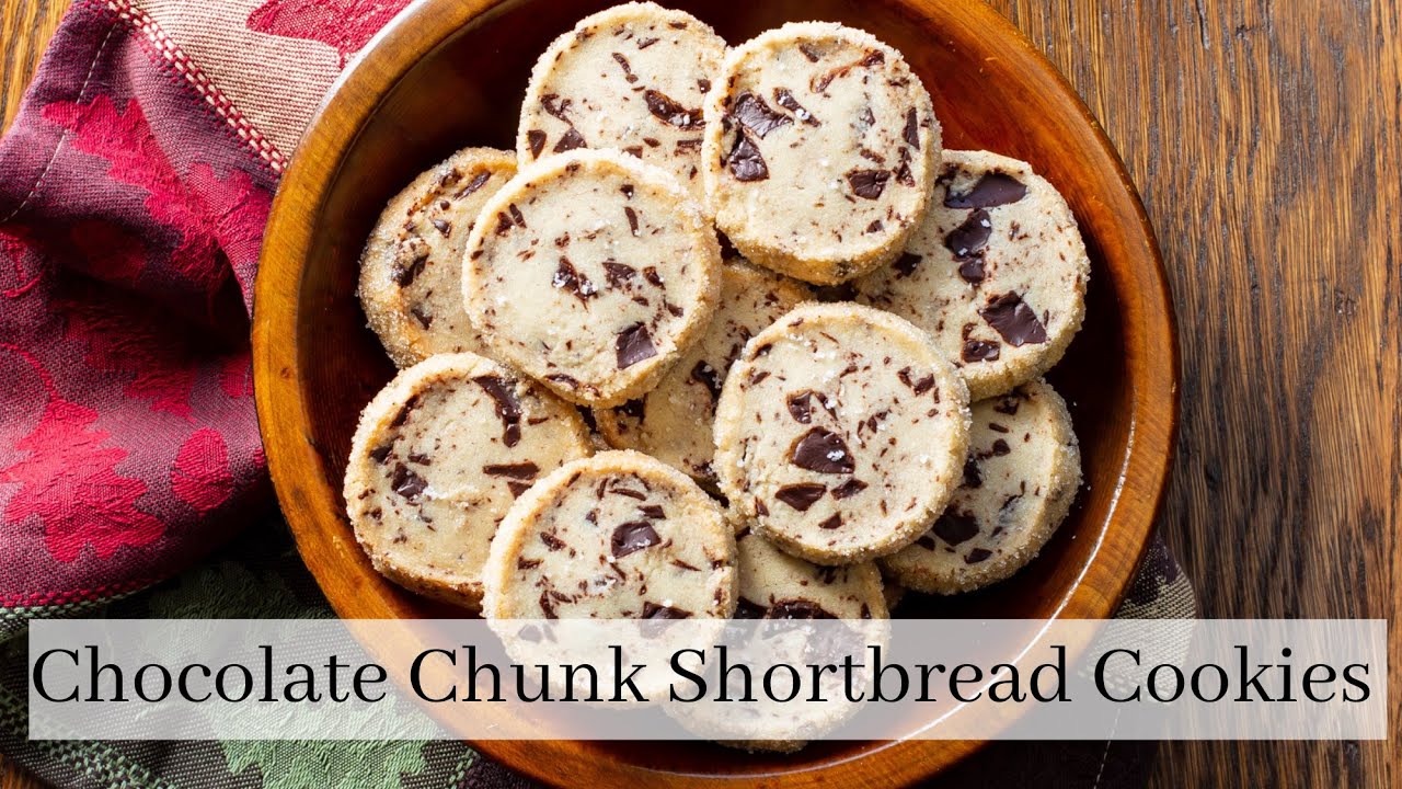 Easy slice and bake Chocolate Chunk Shortbread Cookie Recipe