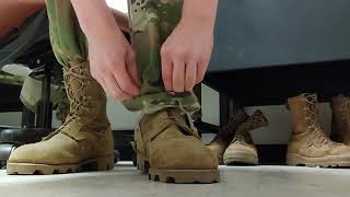 how to blouse / tie your military boots