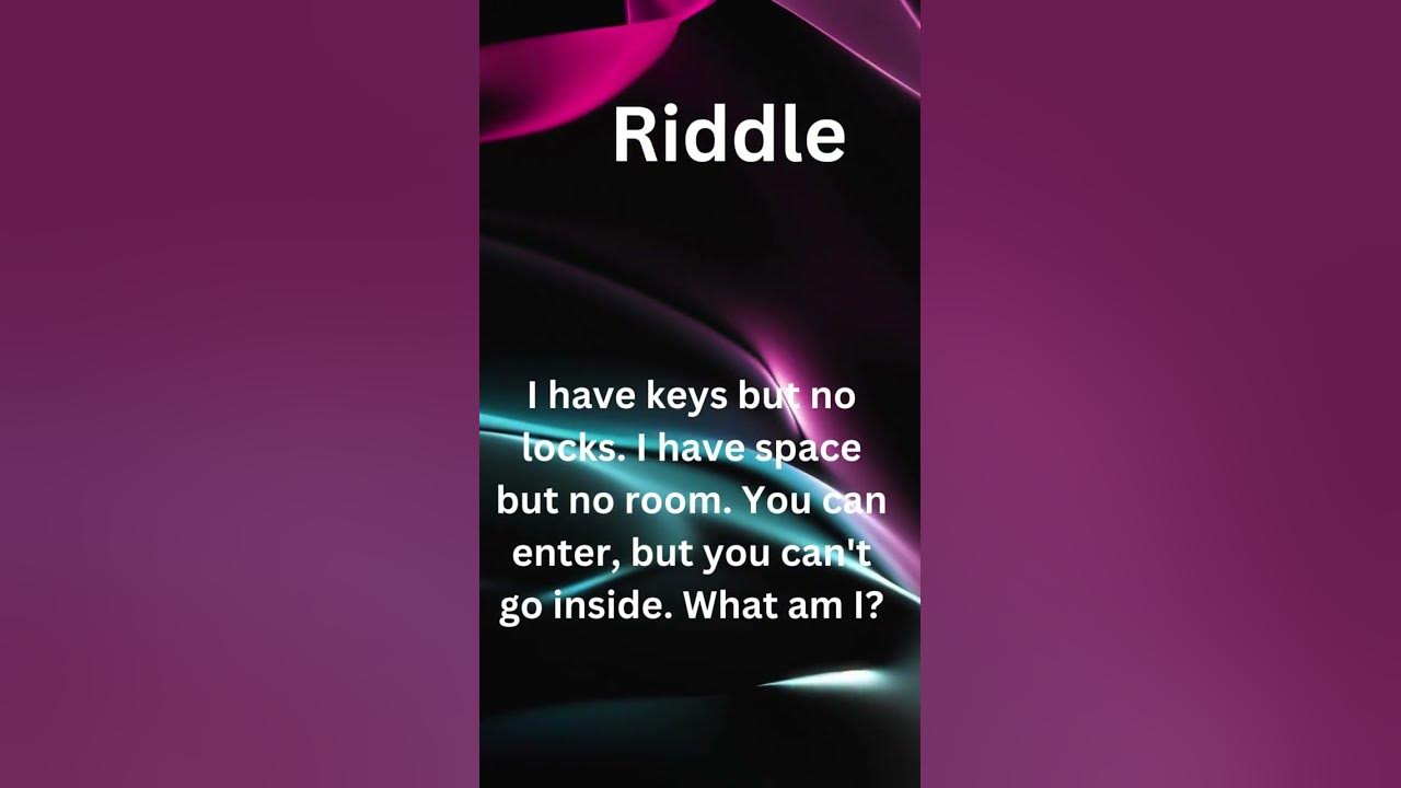 I have keys but no locks. I have space but no room. You can enter, but you hat am I? YouTube