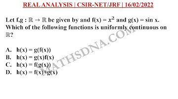 CSIR-NET/JRF | MATHEMATICS | 16/02/2022 | REAL ANALYSIS | PART-B.