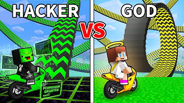 JJ and Mikey: GOD vs HACKER Trampoline Battle in Minecraft - Maizen