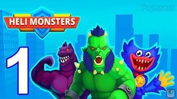 Heli Monsters - Gameplay Walkthrough Part 1 Tutorial Levels 1-8 (iOS,Android)