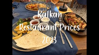 Kalkan, Turkey 2023, food and restaurant prices