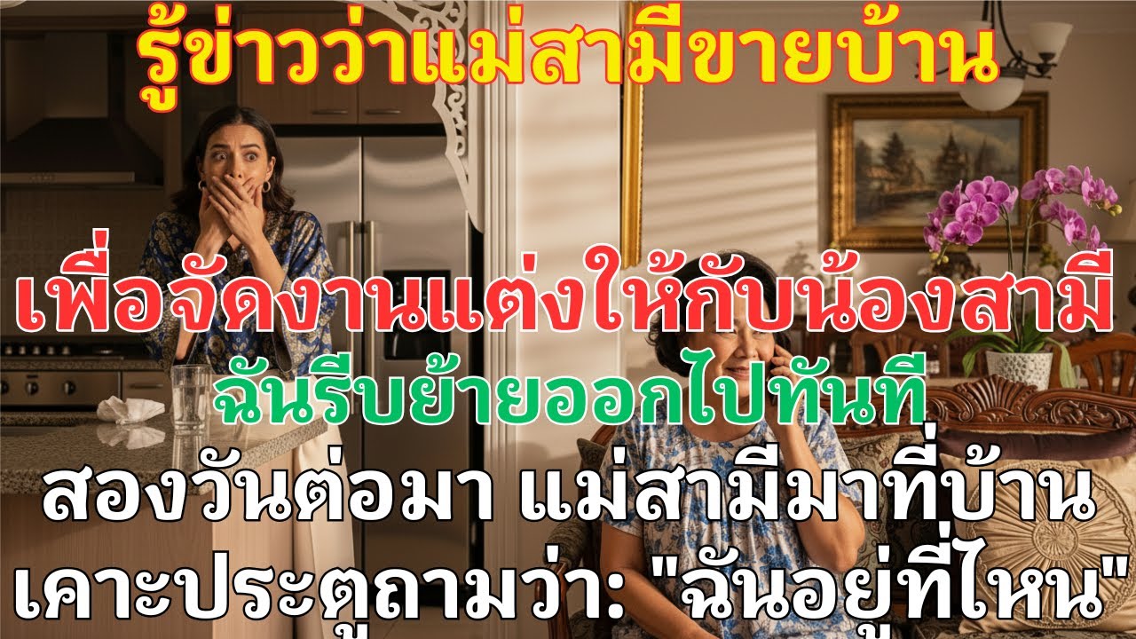 แม่สามีขายบ้านให้น้องแต่งงาน ฉันย้ายออก สองวันต่อมาแม่มาถามว่า 