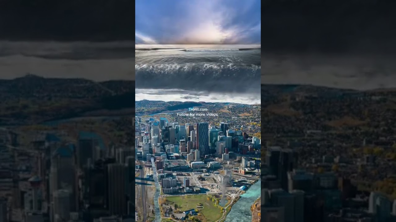 Tsunami simulation in Calgary Canada