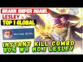 Instant Kill Combo! 80% WR No.1 Lesley [ Top 1 Global Lesley ] Brann sniper ngawi. - Mobile Legends Mp3 Song