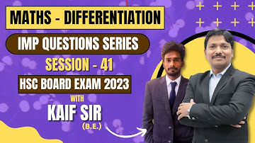 Imp Q Series : 1.Differentiation - Maths 2 | HSC Board Exam 2023 | Session 41 | Dinesh Sir