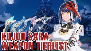 KUJOU SARA WEAPON TIERLIST & ARTIFACT GUIDE How to build Sub DPS Kujou Sara// Genshin Impact