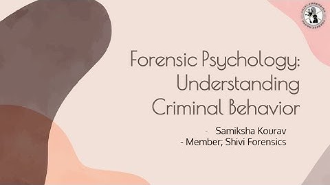 Forensic Psychology | Criminal Behaviour #criminaljustice