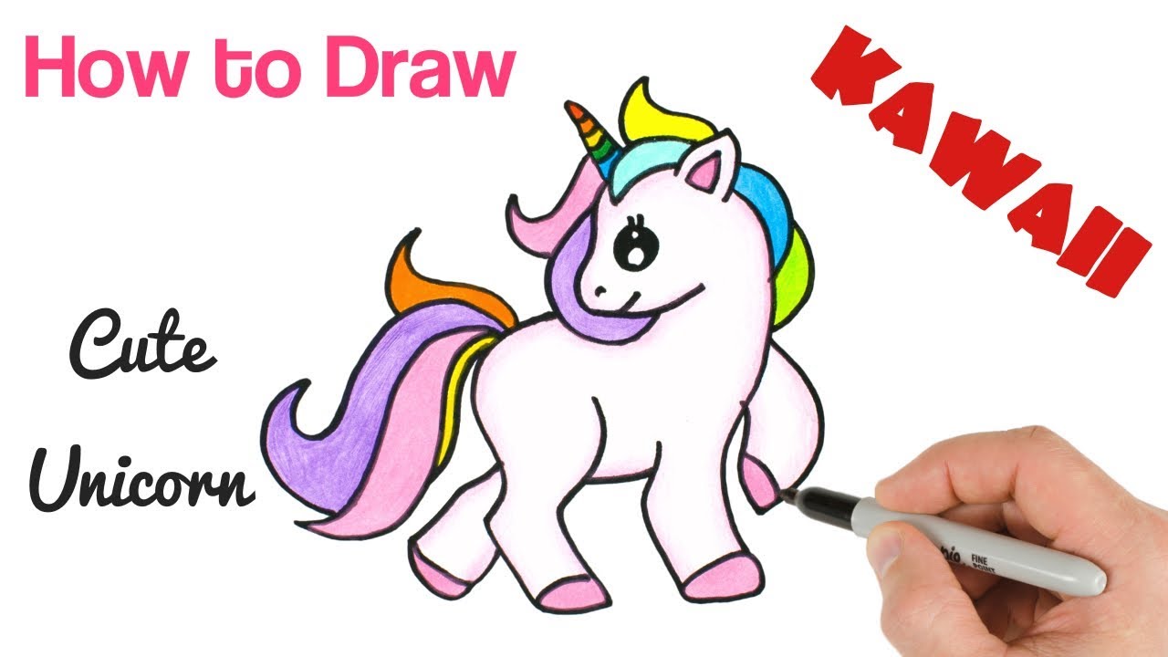 How To Draw Unicorn Cute Rainbow And Easy