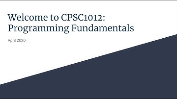 Welcome to CPSC1012 - Spring 2020