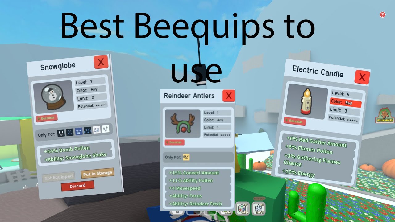 [OUTDATED] BEST BEEQUIPS TO USE Bee Swarm Simulator YouTube