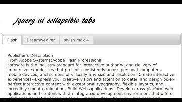 Dreamweaver Tutorial - Jquery UI Tabbed Collapsible Panels,  Part 2 of 2