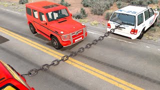 Spike Strip High Speed Crashes vs Breaking The Chain Cars ! BeamNG DRIVE screenshot 4