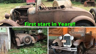 First start in 60 years? 1928 Ford Roadster Barn Find!