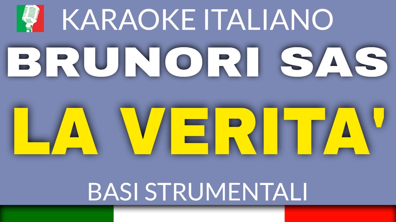 BRUNORI SAS - LA VERITA' (KARAOKE STRUMENTALE) [base karaoke italiano]🎤