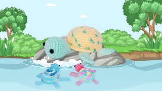 Crochet Big Turtle 1 -Belly Rnds 1-2