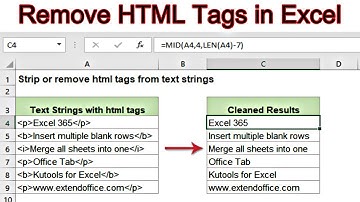 How to Remove HTML Tags in Excel - remove html tags except links