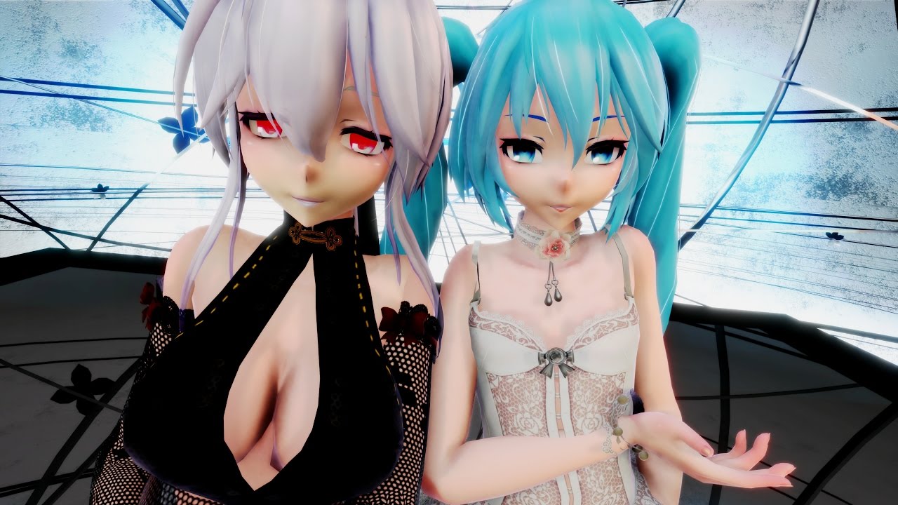 mmd, mme, 3d, sexy, 4k, uhd, yowane, haku, hatsune, miku, The other side, j...