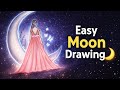 Simple Moon Drawing Tutorial ✨ | Pencil Art for Beginners