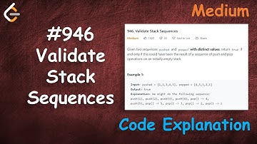Validate Stack Sequences | Live Coding with Explanation | Leetcode - 946