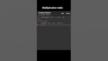 Multiplication table by using loops concept (while loop)-python #python #pythonprogramming