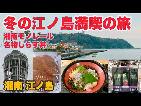 【江ノ島名物 しらす丼 堪能】「冬の江ノ島満喫旅」湘南モノレール〜湘南江ノ島駅〜江ノ島シーキャンドル