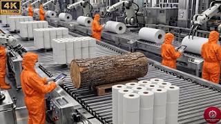Inside the Modern: Factory From Wood Logs to Toilet Paper ( Full Process )
