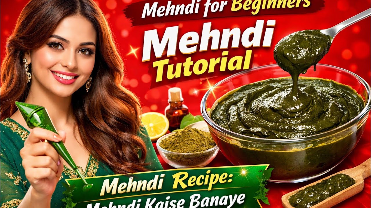 🌿 Mehndi Paste Kaise Banaye 👩‍🍳 | Beginners Ke Liye Perfect Mehndi Pest Recipe 💚 Dark Color Guara