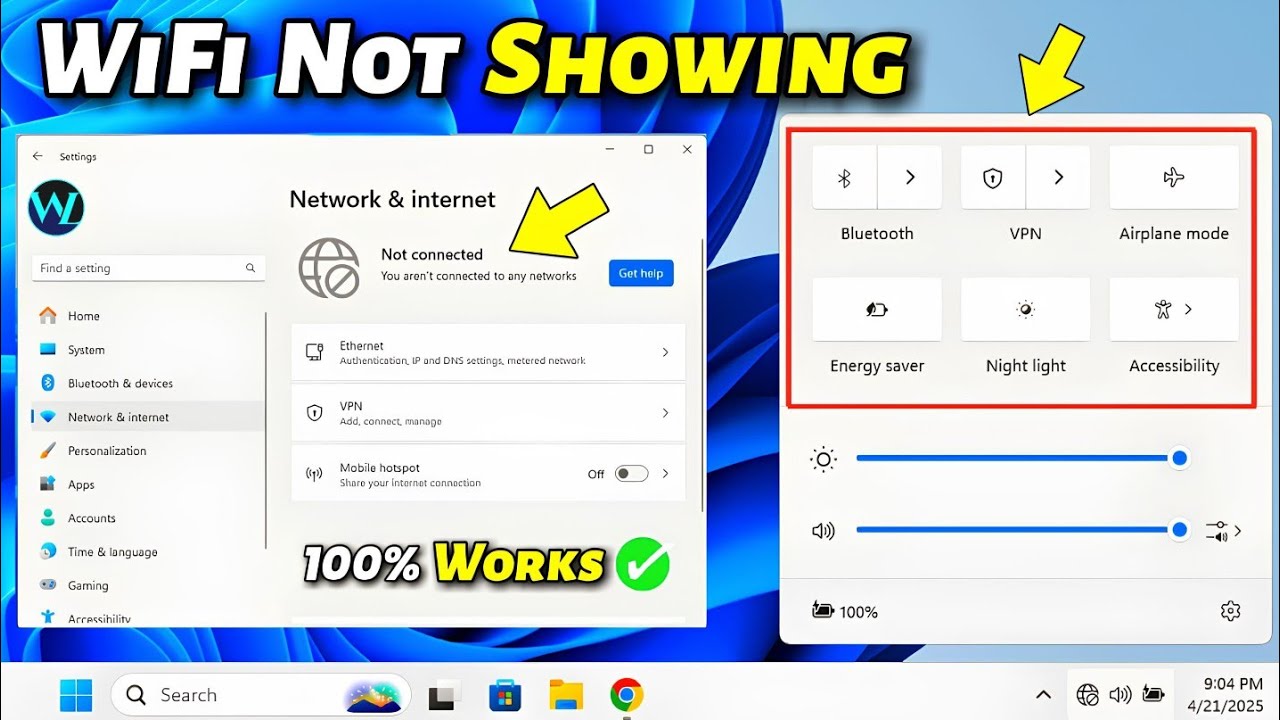 🔧 Fix WiFi Icon Not Showing Problem on Windows 11 | How To Fix WiFi Not Working On Windows 11 (2025)