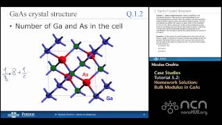 nanoHUB-U Atoms to Materials T5.2: Bulk Modulus in GaAs