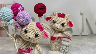 Amigurumi Goat With Mini Balloons And Mini Milk Can
