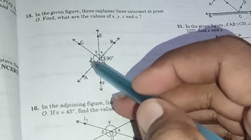 IN THE GIVEN FIGURE THREE COPLANAR LINES INTERSECT AT POINT O FIND WHAT ARE THE VALUES OF X Y Z