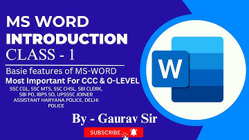 What is MS Word ? II Characteristics of MS-Word II Basic features of MS-Word || By- Gaurav Kumar ||