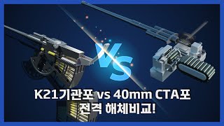 K21기관포 vs 40mm CTA포 어느포가 더 우월할까? [3D]