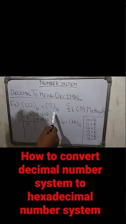 How to convert decimal number system to hexadecimal number system - YouTube