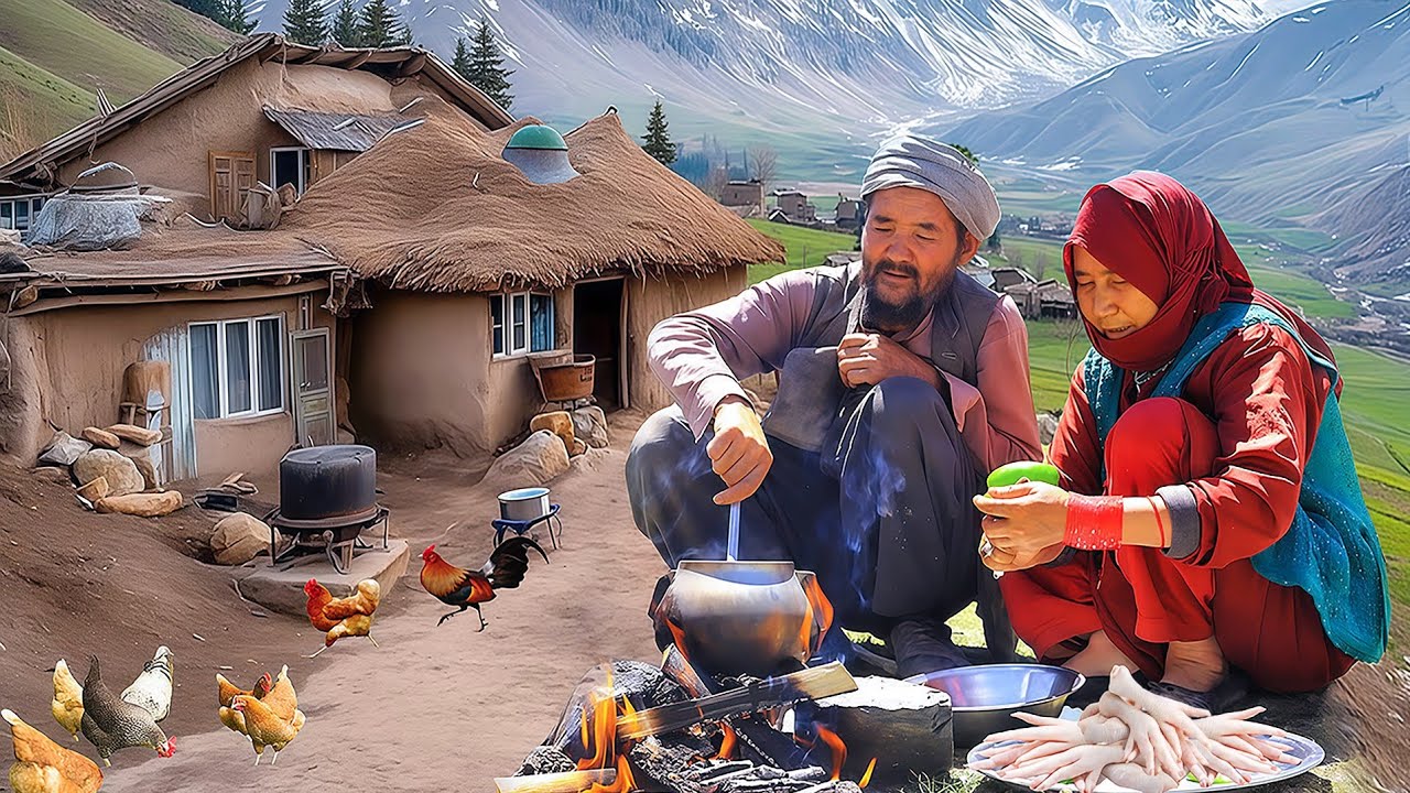 Traditional Afghan Chicken Claw Recipe & Flatbread | Village Life of an Elderly Couple