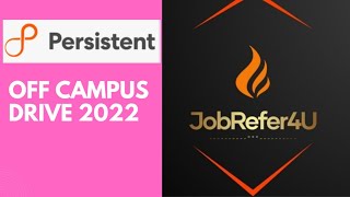 Persistent Off Campus Drive 2022 for Python Developer of B.E/B.Tech #jobrefer4u