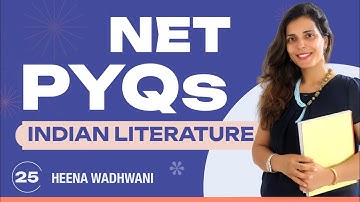 UGC NET English PYQs-25 | Indian Literature | Heena Wadhwani | Vallath
